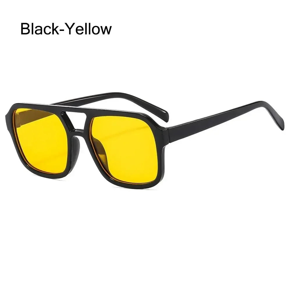 Gafas de Sol Cuadradas Aviador Retro 70s - Marco Grande Estilo Vintage