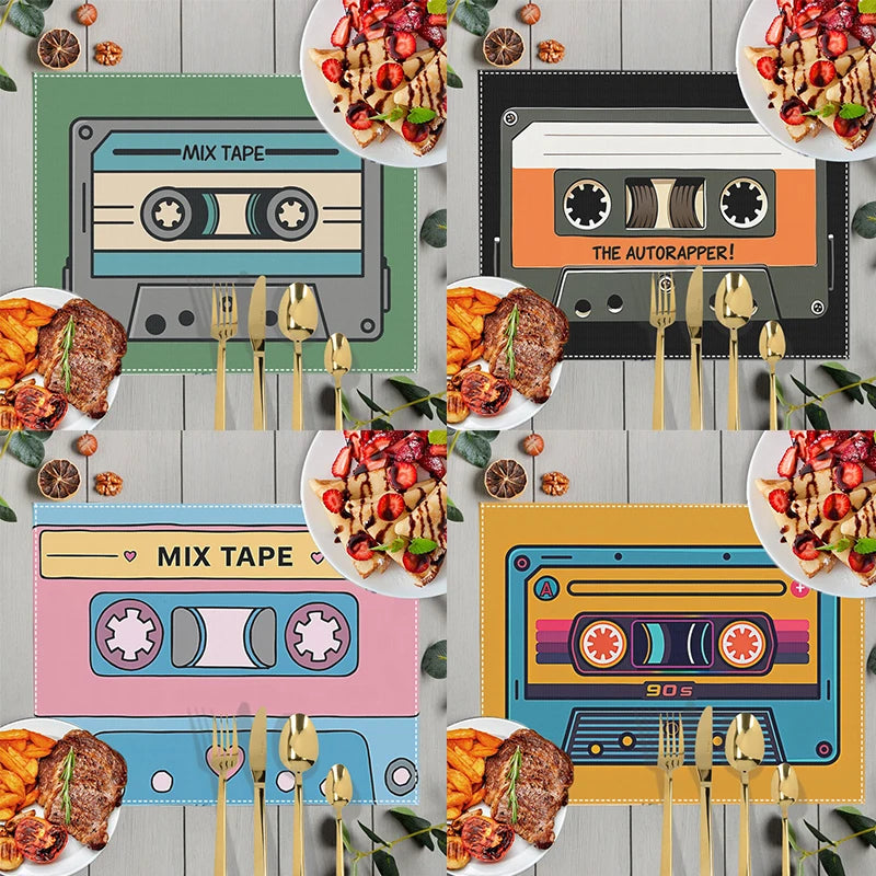 Individuales Retro Cassette - Mantel Decorativo Vintage