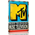 Placa Metálica MTV Logo Retro - Letrero Vintage Decorativo
