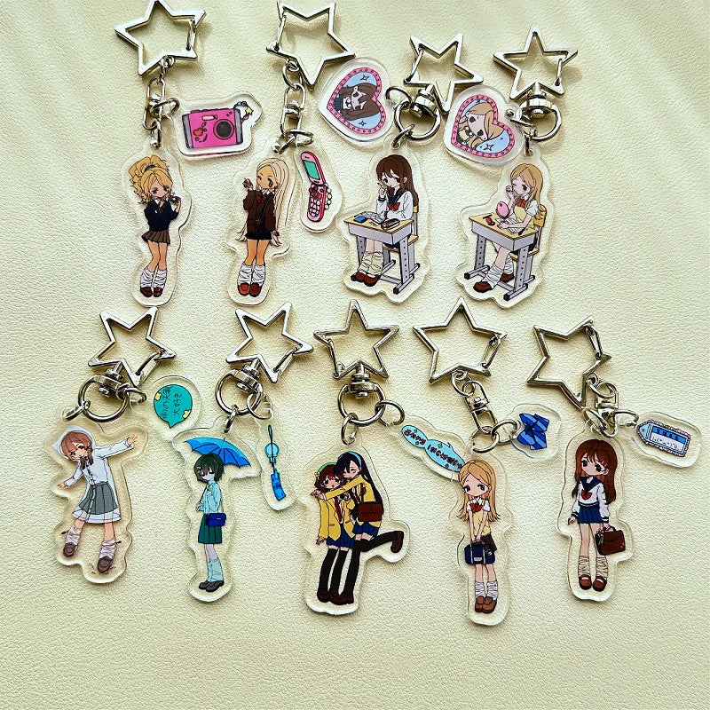 New Y2k Singer Girl Figurine Key Chain Project Anime Peripherals Cute Cartoon Originality Delicate Schoolbag Pendant Cute Gift