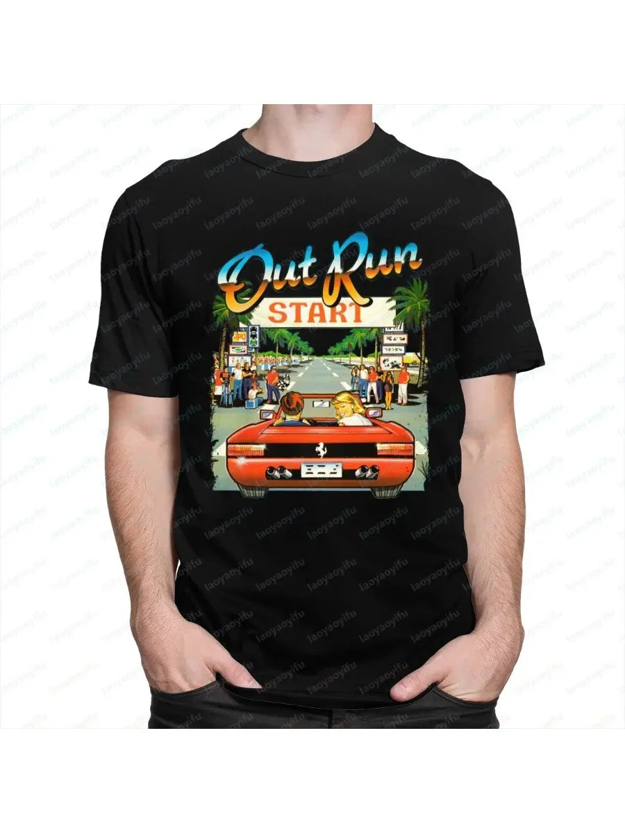 Camiseta Retro Out Run - Arcade Racing 80s Japan