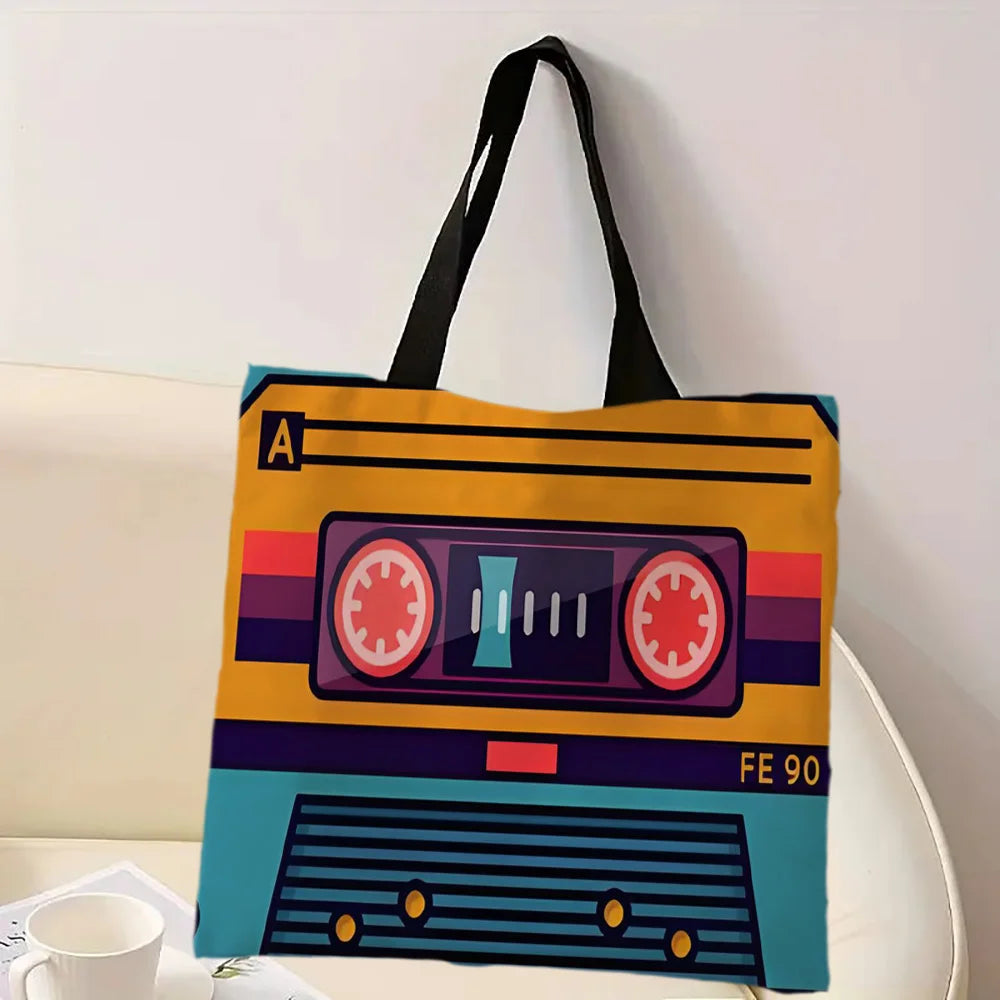 Bolso Tote Retro Cassette - Bolsa Grande Vintage