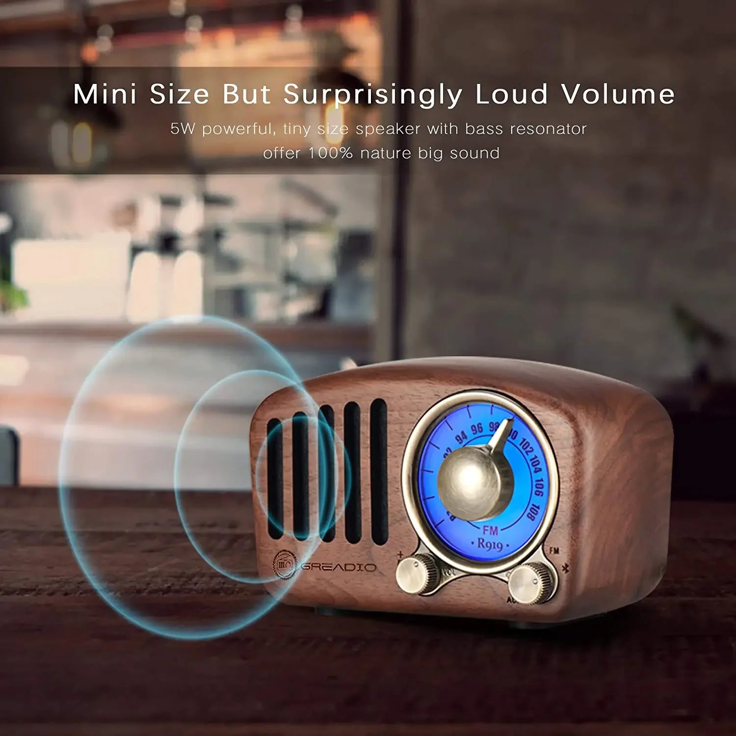 Radio Retro Bluetooth Speaker Walnut Wooden FM Radio With Old Fashioned Classic Style Support TF Card & MP3 Player Loud Volume