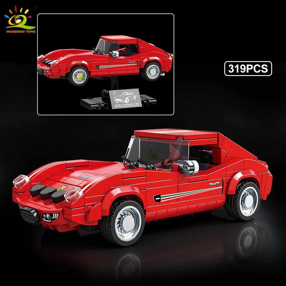 Auto Deportivo Retro MOC con Exhibidor - Bloques de Construcción