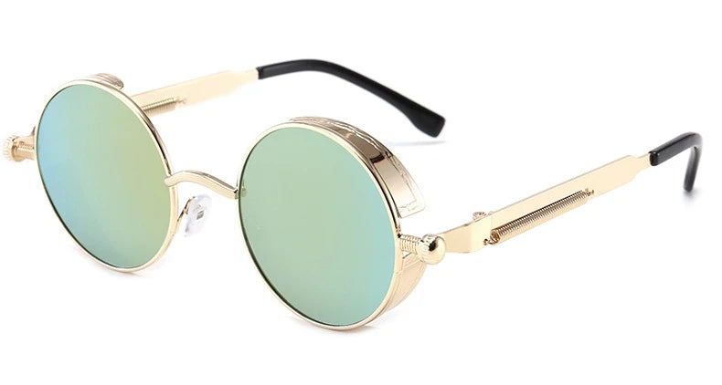 Gafas de Sol Steampunk Redondas Metal - Estilo Retro Industrial