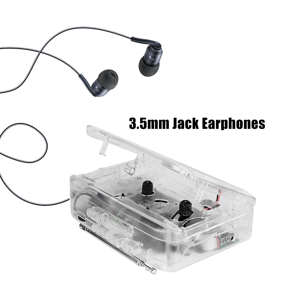 Reproductor de Cassettes Walkman Portátil - Radio AM/FM Retro