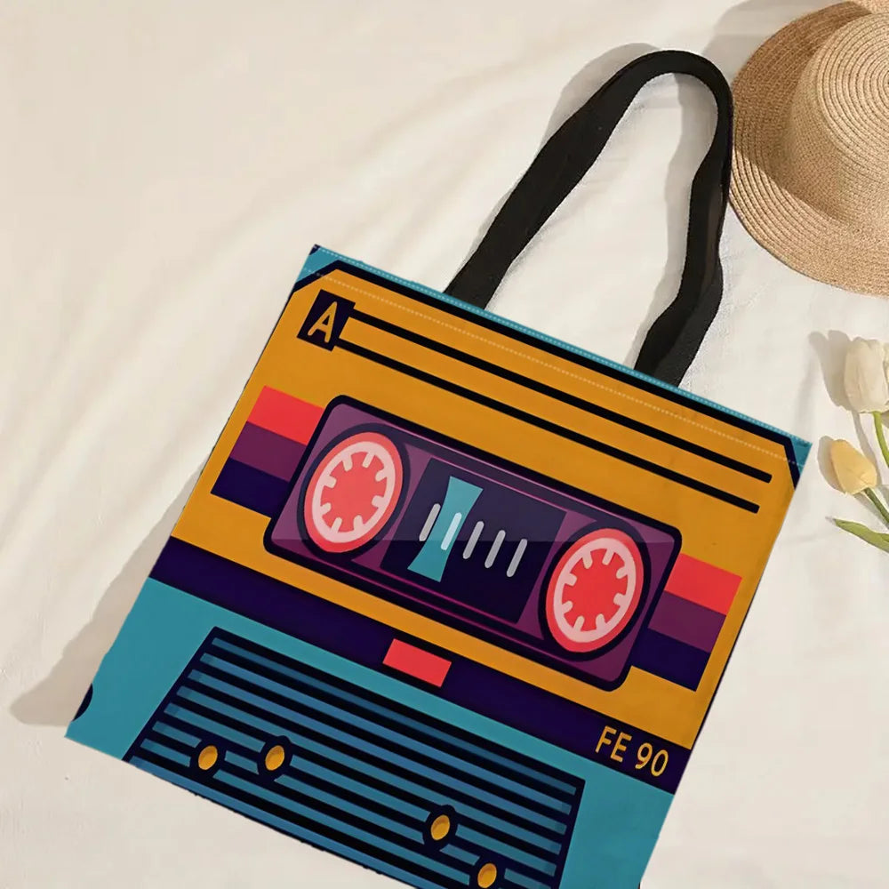 Bolso Tote Retro Cassette - Bolsa Grande Vintage