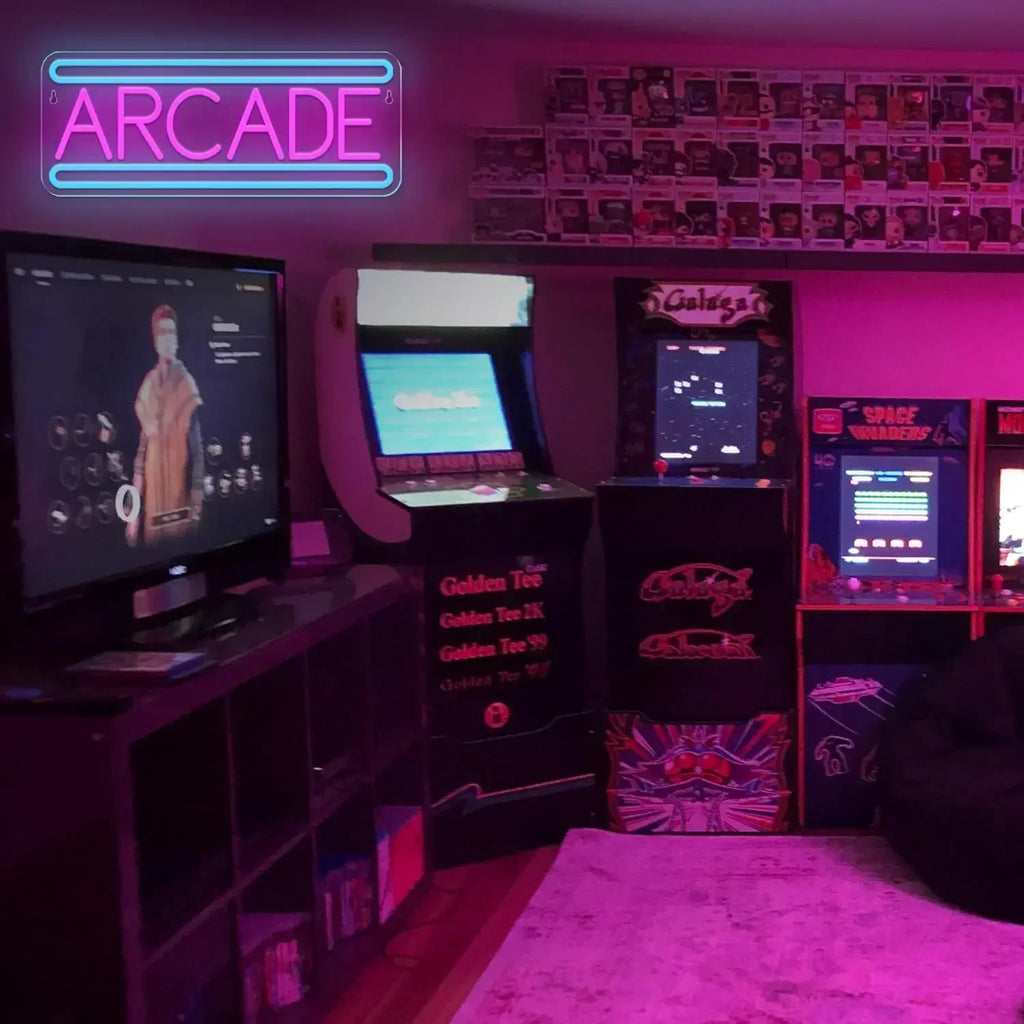 Letrero LED Neón Arcade Retro - Luz Decorativa Game Room Vintage