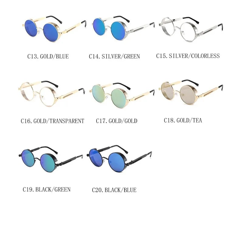 Gafas de Sol Steampunk Redondas Metal - Estilo Retro Industrial