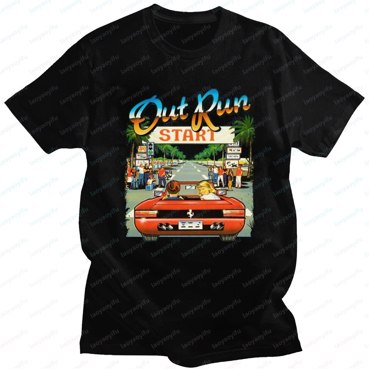 Camiseta Retro Out Run - Arcade Racing 80s Japan