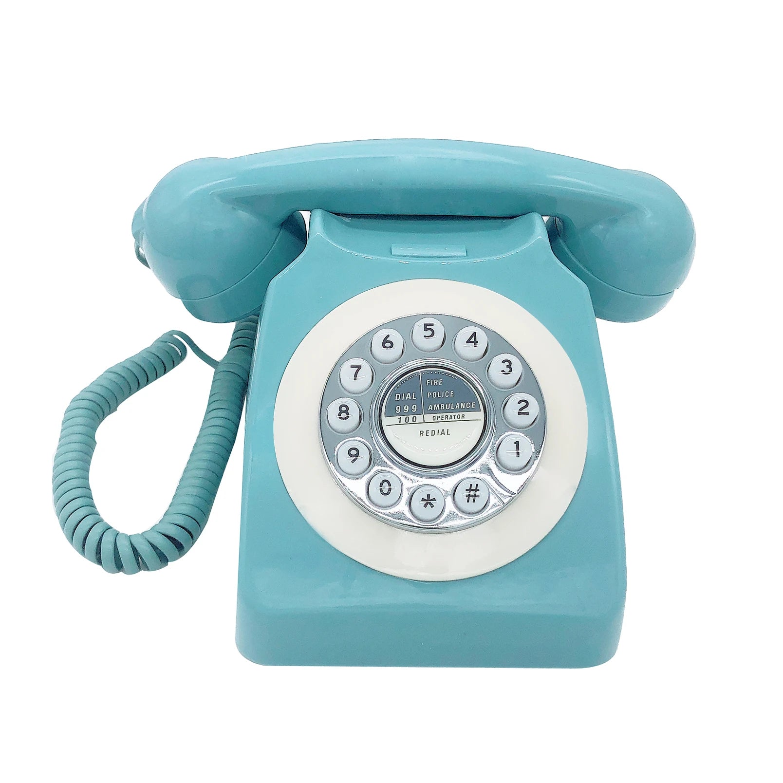 Blue Retro Telephone Corded Pretty Antique Telephone Old Fashion Landline Phones of 1960s Best European Style Telephone Gift