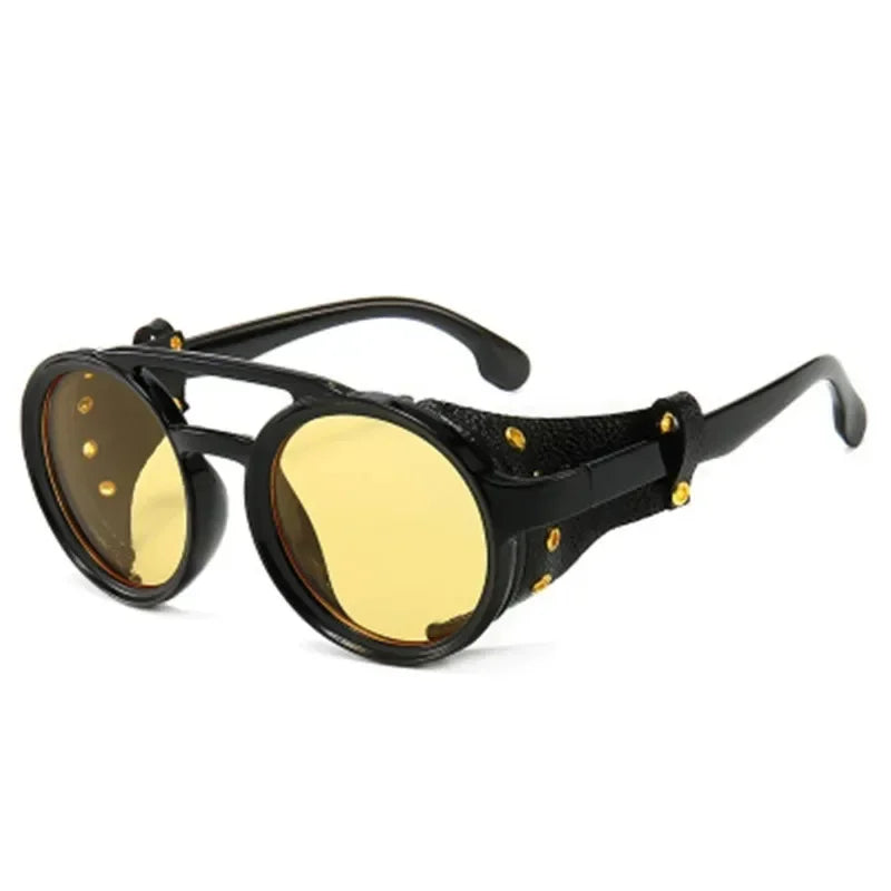 Gafas de Sol Steampunk con Protección Lateral Cuero - UV400 Retro