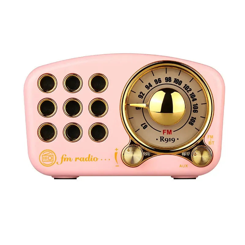 Radio Retro Bluetooth Speaker Walnut Wooden FM Radio With Old Fashioned Classic Style Support TF Card & MP3 Player Loud Volume