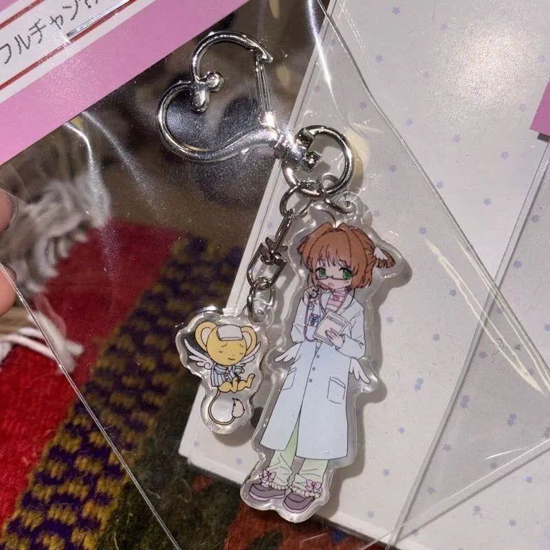 New Y2k Singer Girl Figurine Key Chain Project Anime Peripherals Cute Cartoon Originality Delicate Schoolbag Pendant Cute Gift