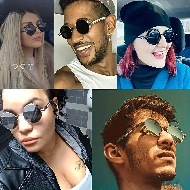 Gafas de Sol Retro Punk Redondas - Protección UV400 Estilo Vintage