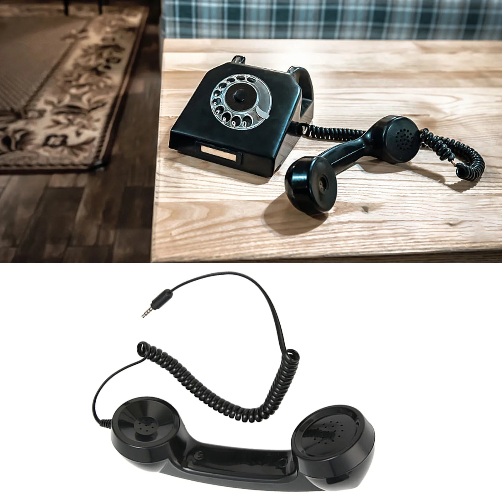 Retro Phone Handset Multifunction Radiation Proof Handheld Cell Phone Receiver for Mobile Phones Computers