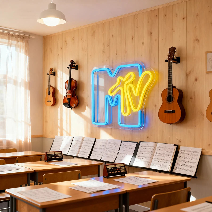 Letrero Neón LED Musical - Decoración Retro