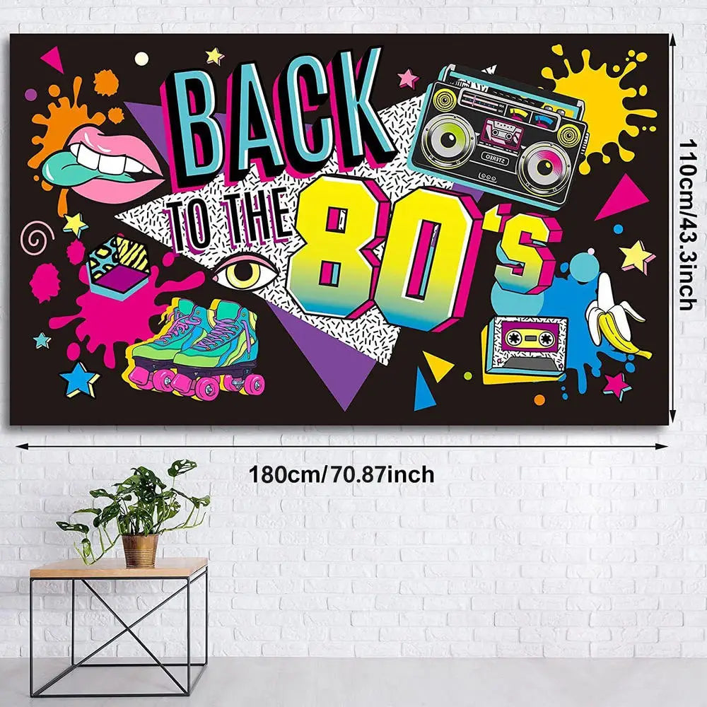 80S 90s Background Decoration Back To The 90s Backdrop Radio Skateboard Graffiti Birthday Party Background Photography Props