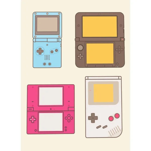 Póster Evolución de Consolas y Gamepads - Cuadro Retro Gamer