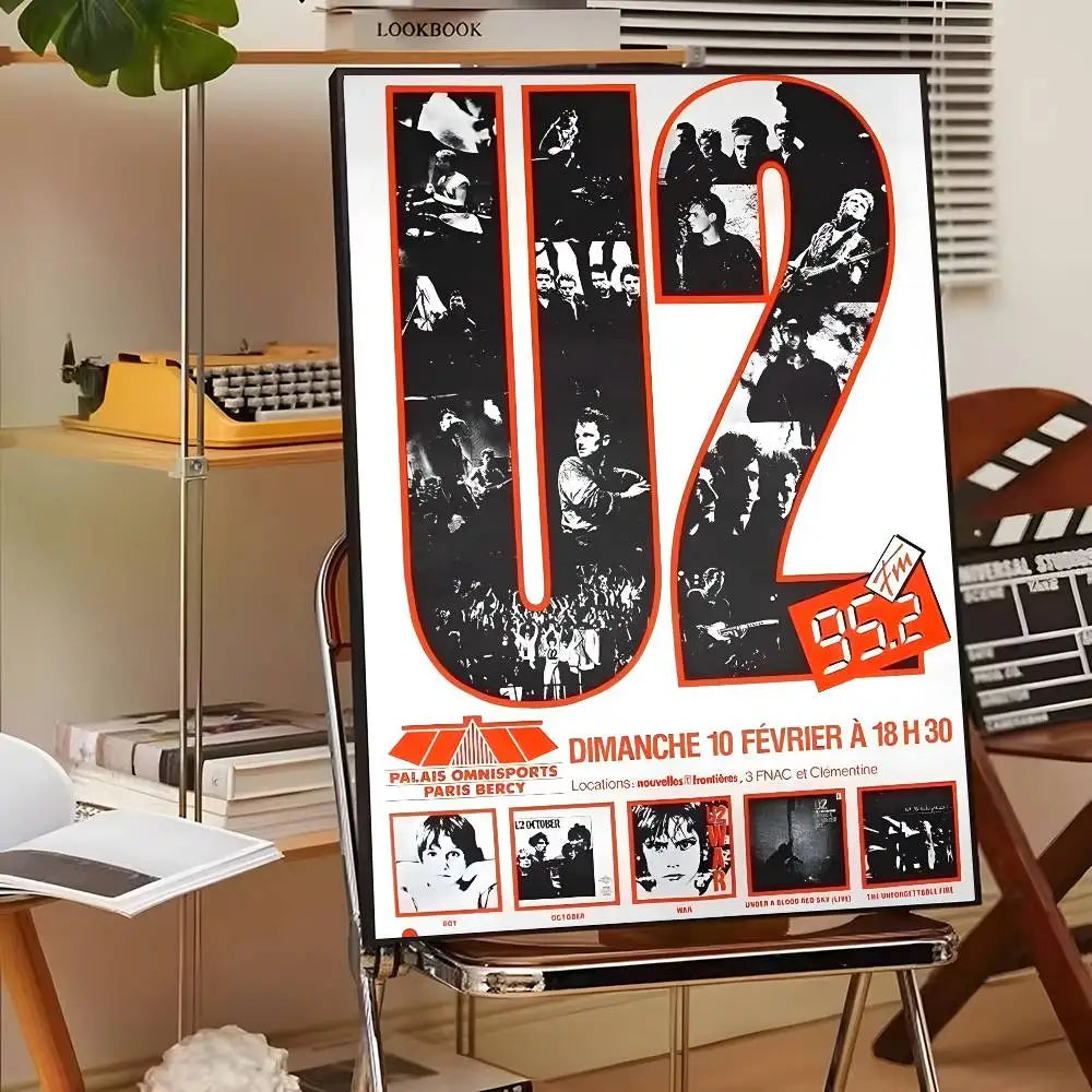 Póster Artístico U2 - Cuadro Canvas Rock Band Retro