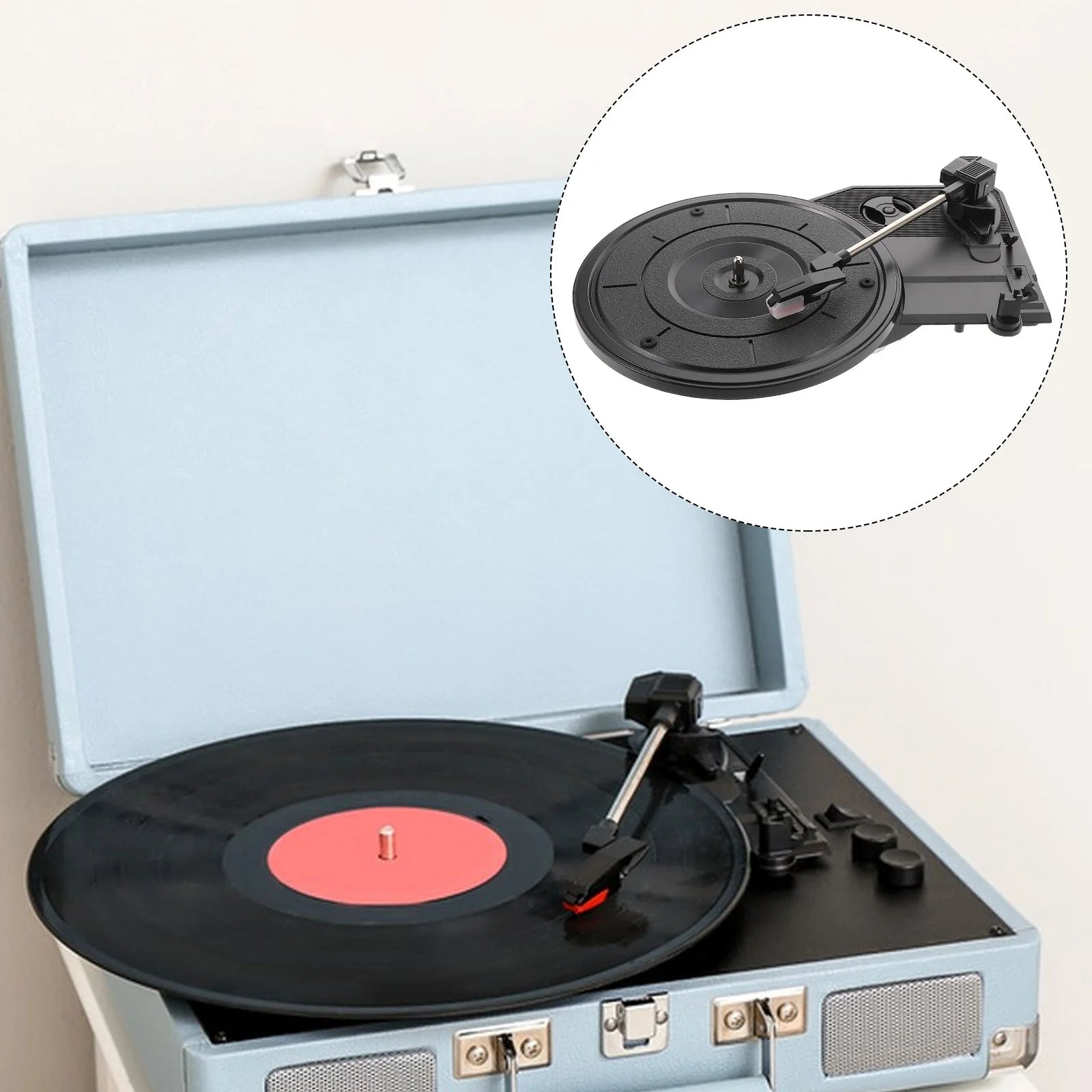 Tocadiscos Retro con Parlantes - Gramófono Vintage Decorativo