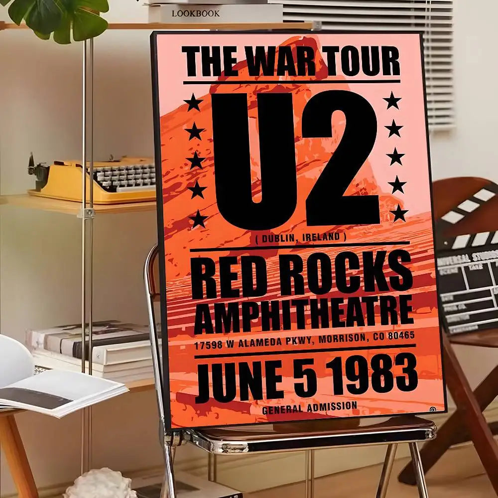 Póster Artístico U2 - Cuadro Canvas Rock Band Retro