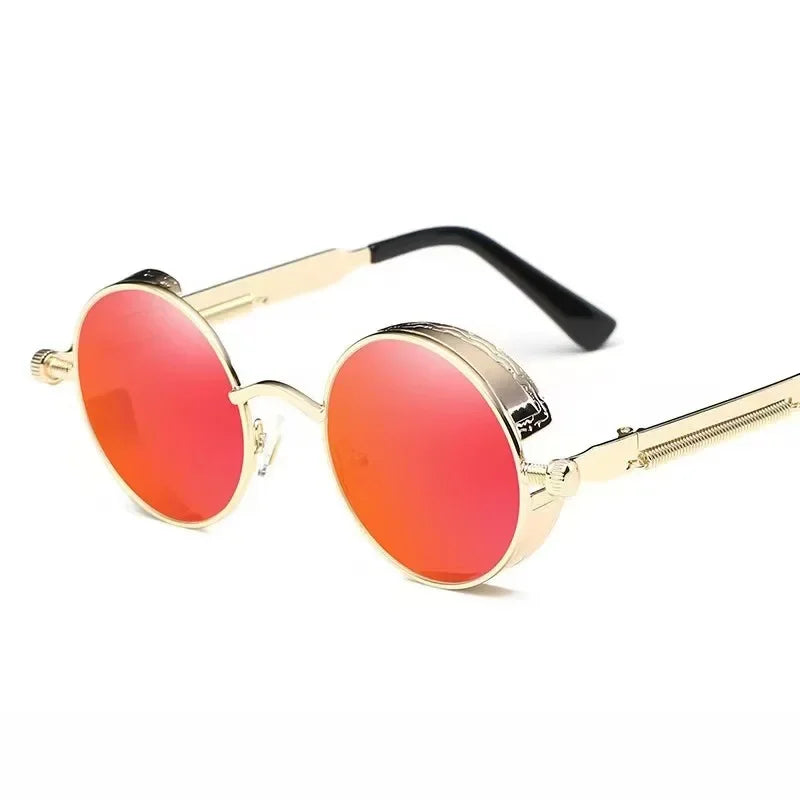 Gafas de Sol Retro Punk Redondas - Protección UV400 Estilo Vintage