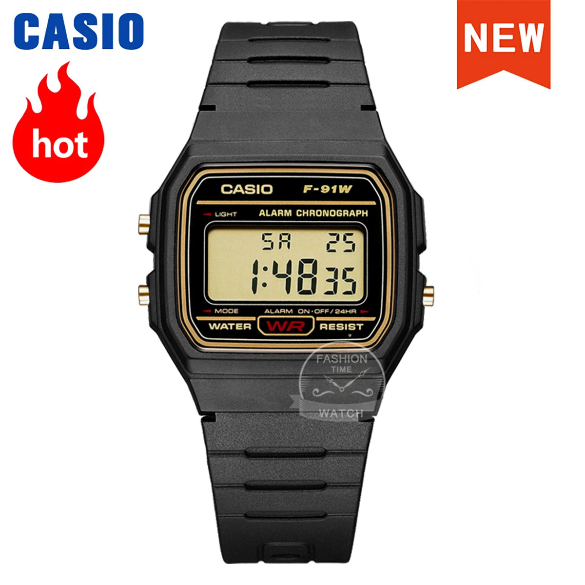 Reloj Casio F-91WG Retro Dorado - Clásico Digital Cuadrado