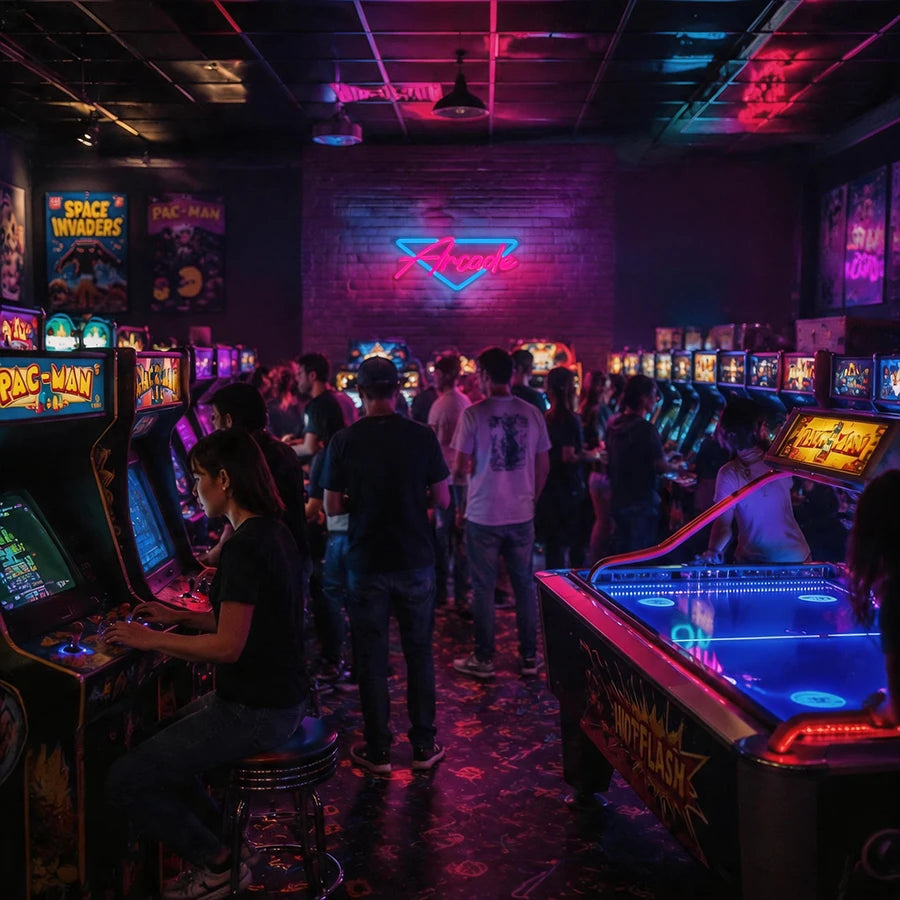 Letrero Neón LED Arcade - Decoración Gamer Retro para Pared