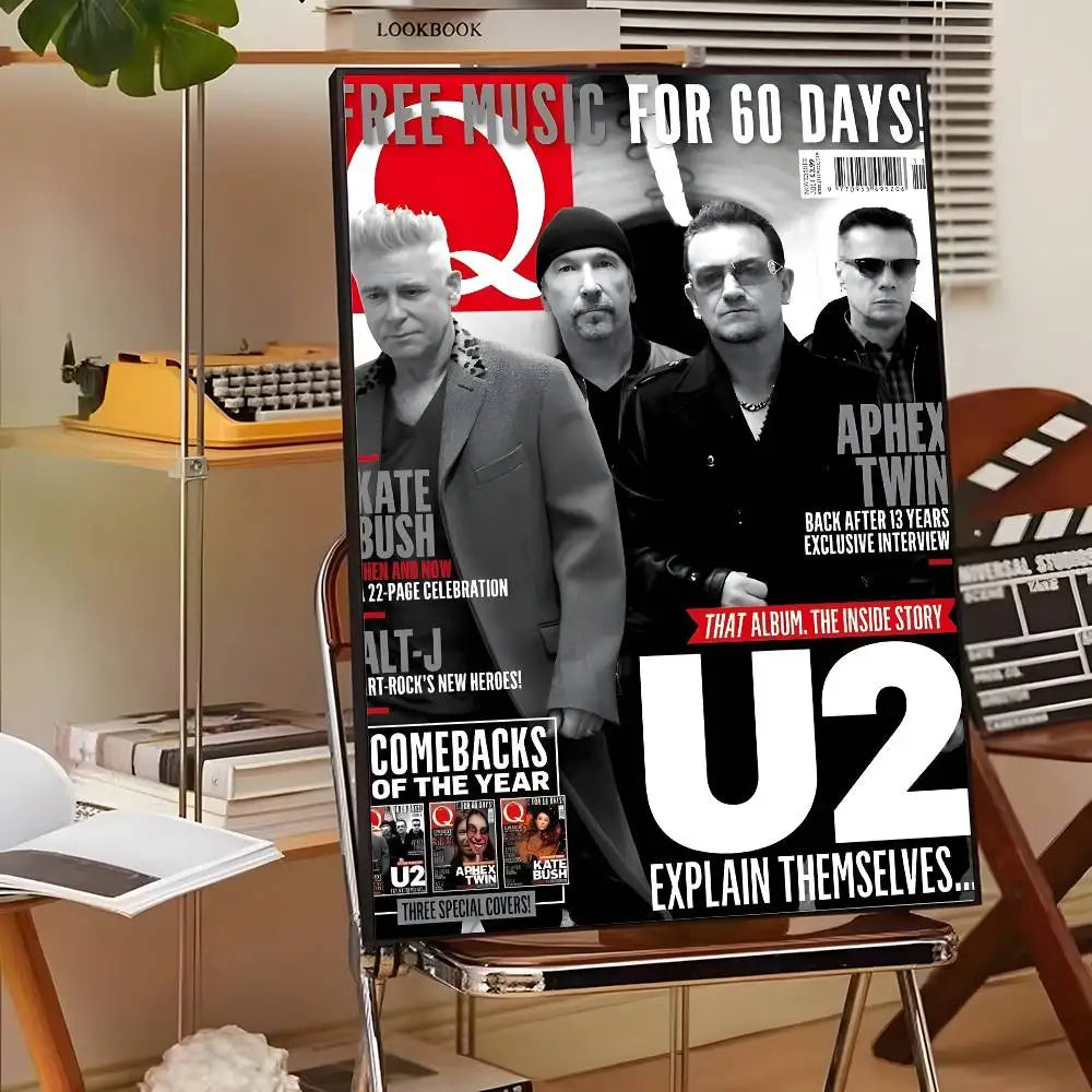 Póster Artístico U2 - Cuadro Canvas Rock Band Retro