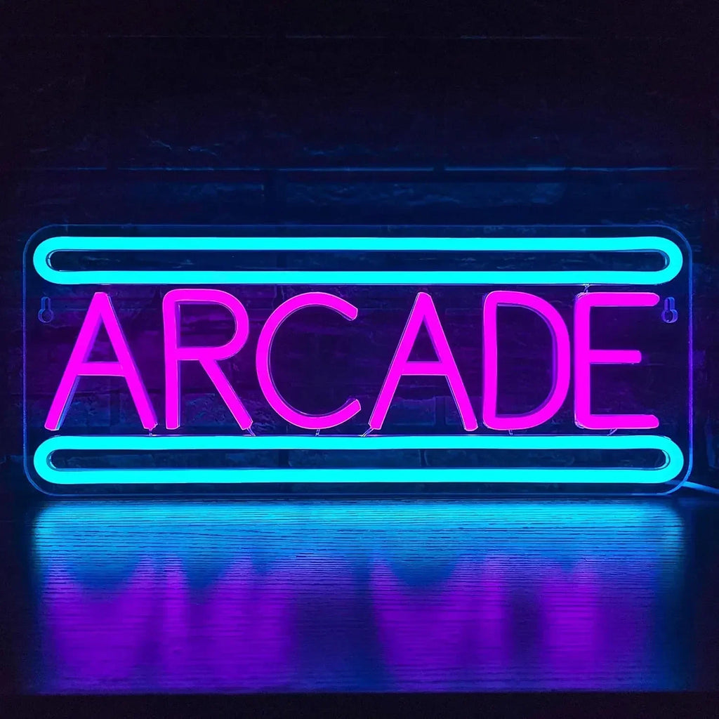 Letrero LED Neón Arcade Retro - Luz Decorativa Game Room Vintage