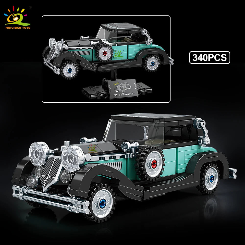 Auto Deportivo Retro MOC con Exhibidor - Bloques de Construcción
