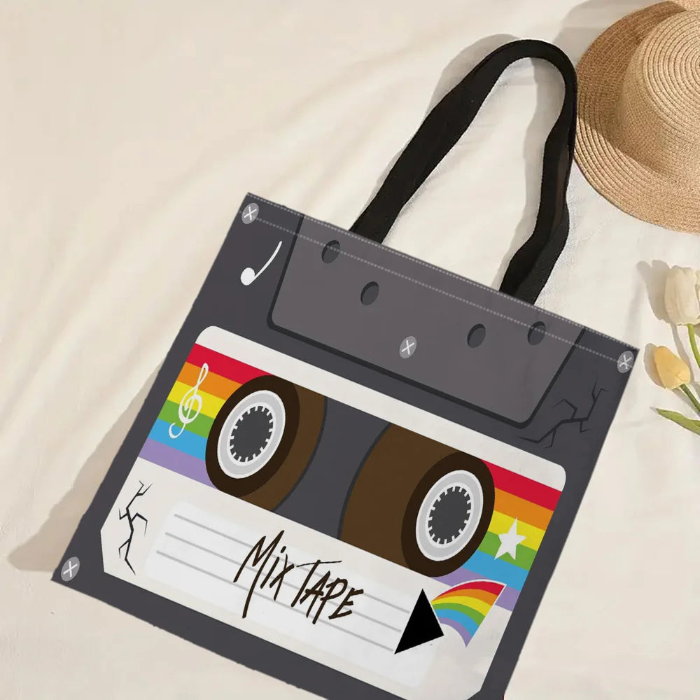 Bolso Tote Retro Cassette - Bolsa Grande Vintage