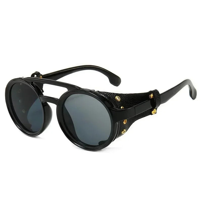 Gafas de Sol Steampunk con Protección Lateral Cuero - UV400 Retro