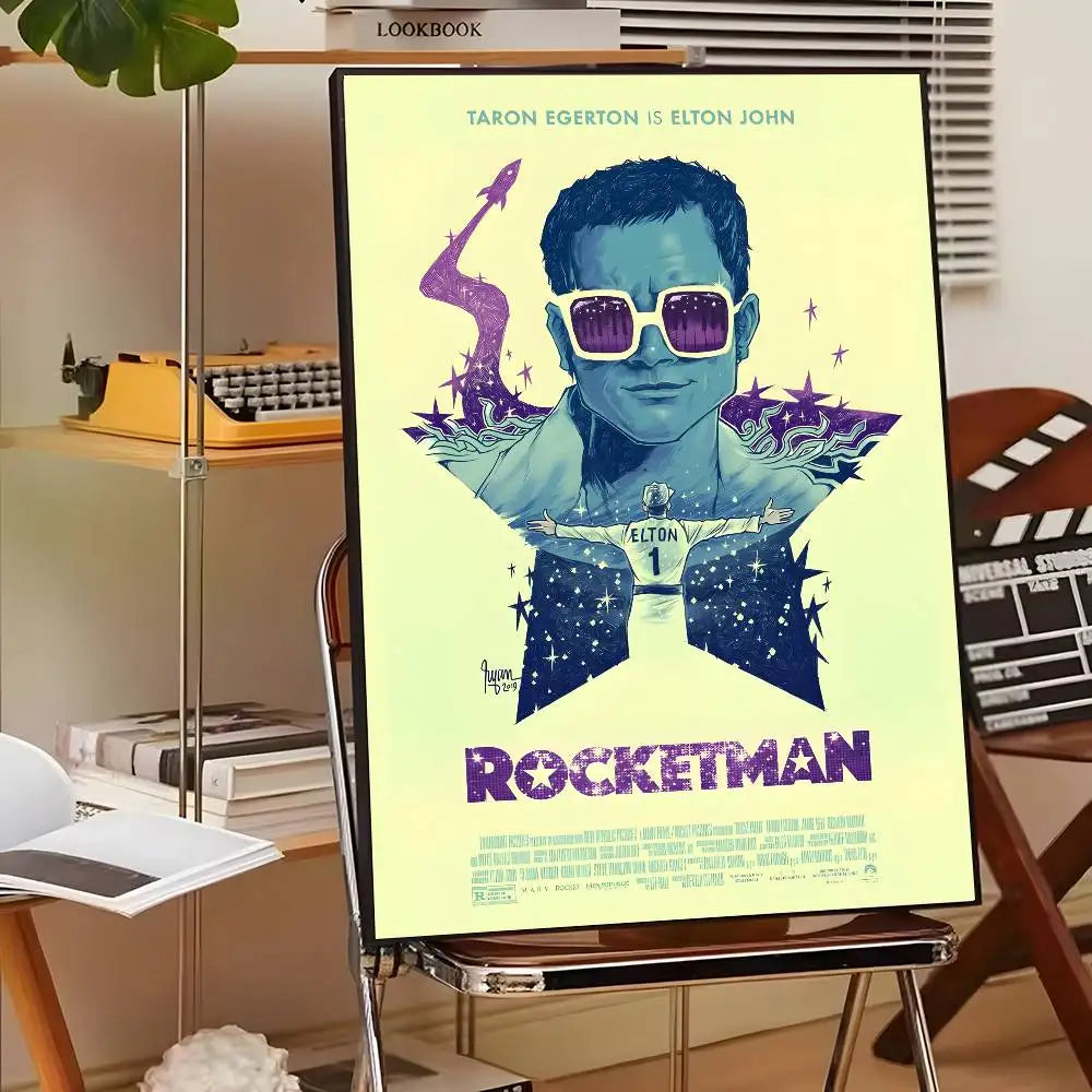 Póster Artístico Elton John - Cuadro Canvas Retro Música Pop