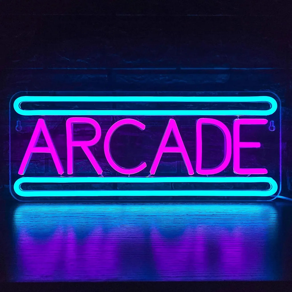 Letrero LED Neón Arcade Retro - Luz Decorativa Game Room Vintage