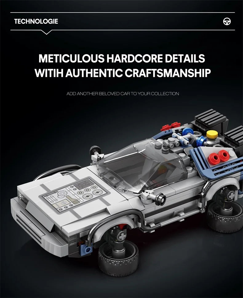 Auto de Carreras Clásico 1:24 Volver al Futuro - Bloques MOC