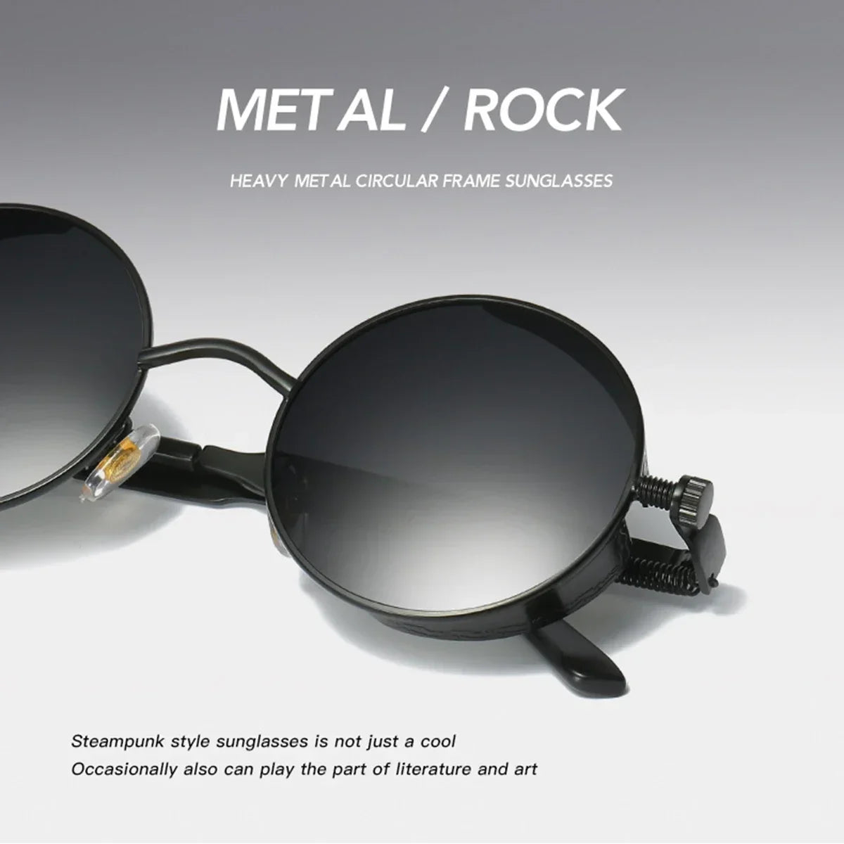 Gafas de Sol Retro Punk Redondas - Protección UV400 Estilo Vintage