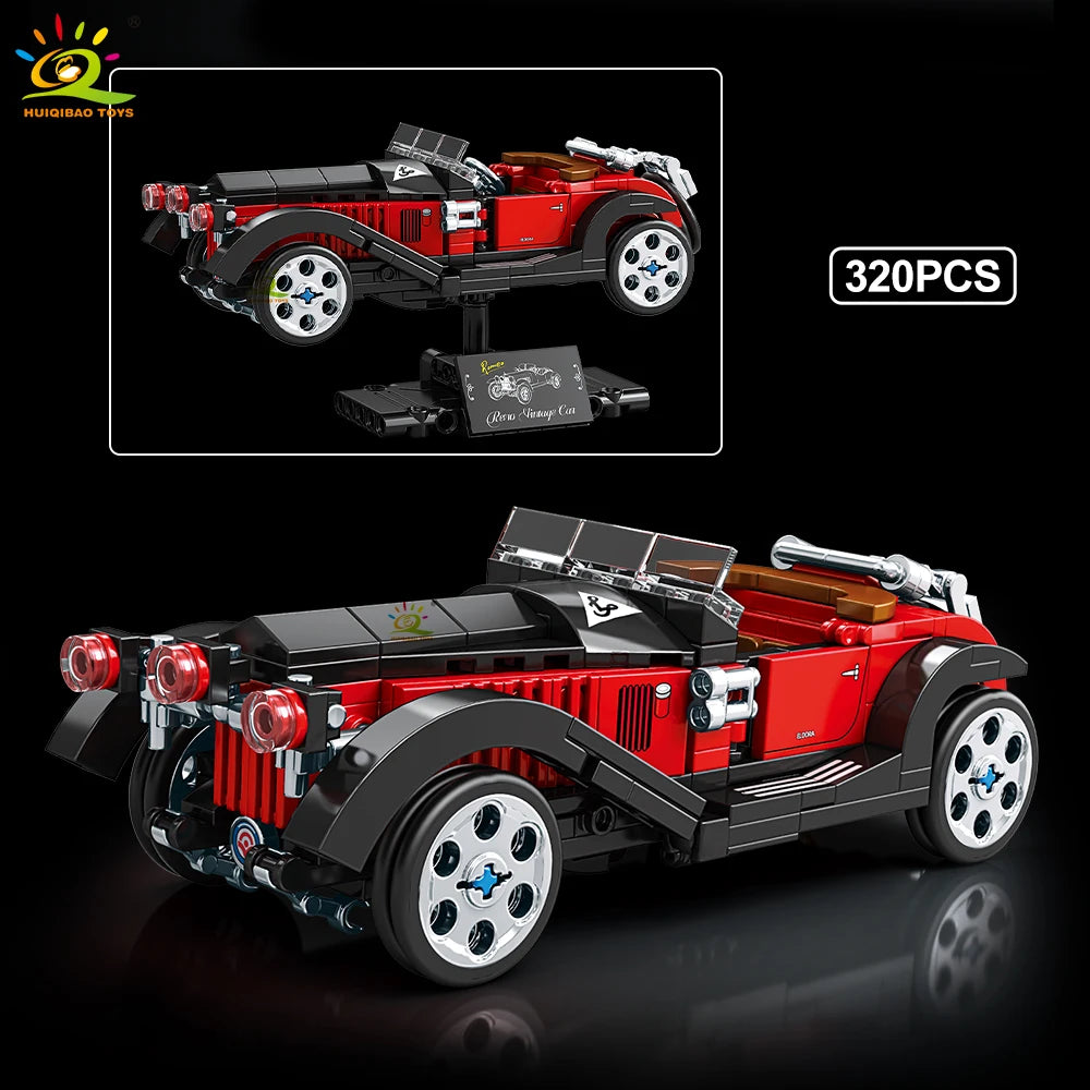 Auto Deportivo Retro MOC con Exhibidor - Bloques de Construcción