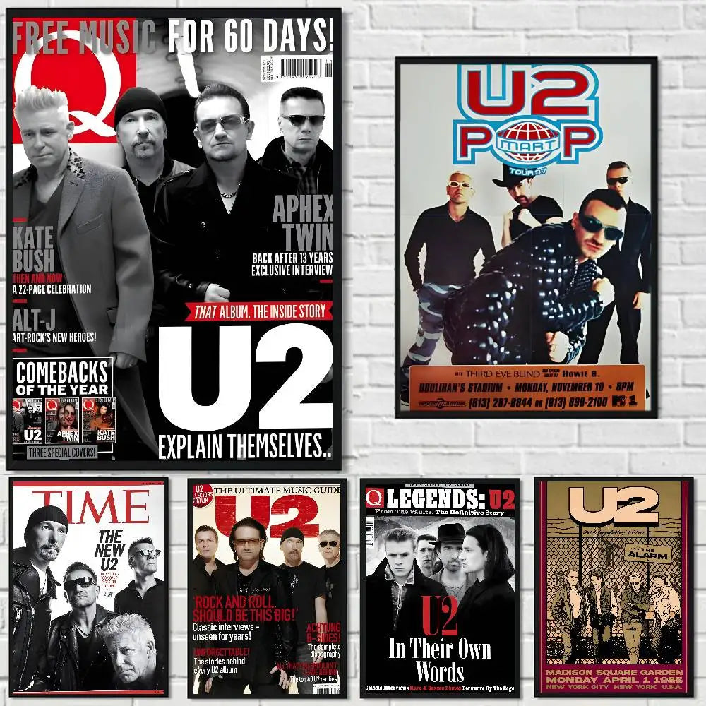 Póster Artístico U2 - Cuadro Canvas Rock Band Retro