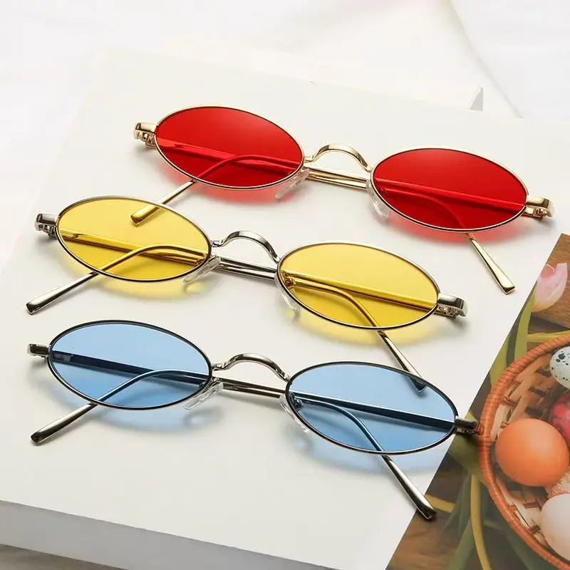 Gafas de Sol Ovaladas Retro - Marco Pequeño Metal Vintage