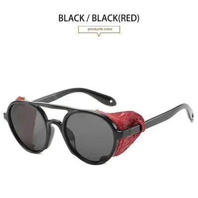 Gafas de Sol Steampunk con Protección Lateral Cuero - UV400 Retro
