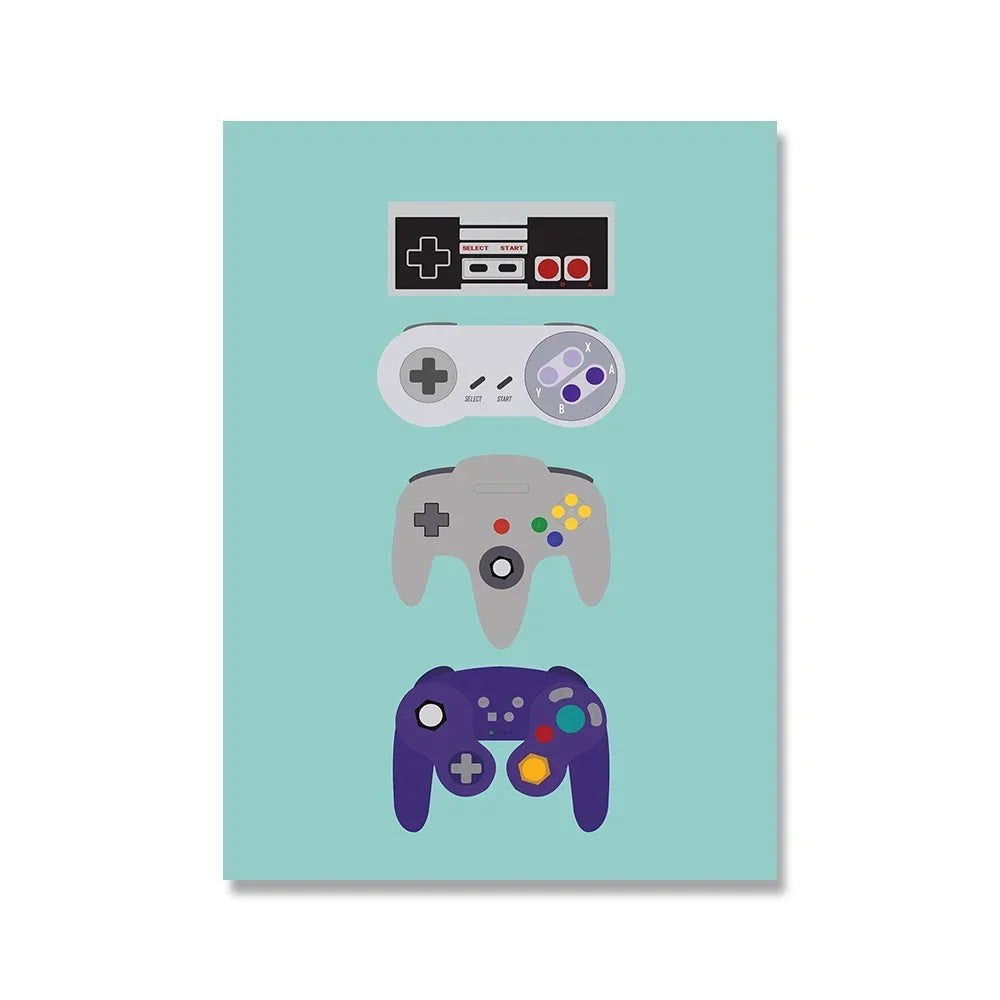 Cuadro Abstracto Control de Videojuegos - Arte Moderno Gamer
