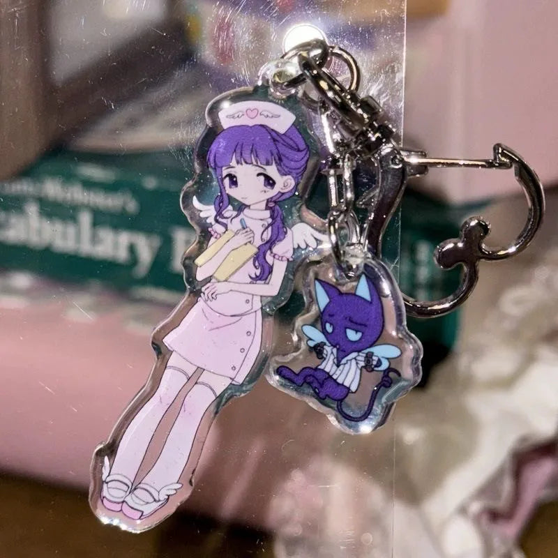 New Y2k Singer Girl Figurine Key Chain Project Anime Peripherals Cute Cartoon Originality Delicate Schoolbag Pendant Cute Gift