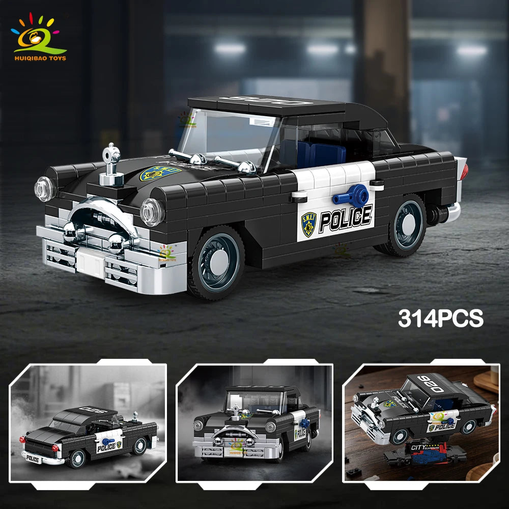 Auto Clásico Retro MOC con Exhibidor - Bloques de Construcción