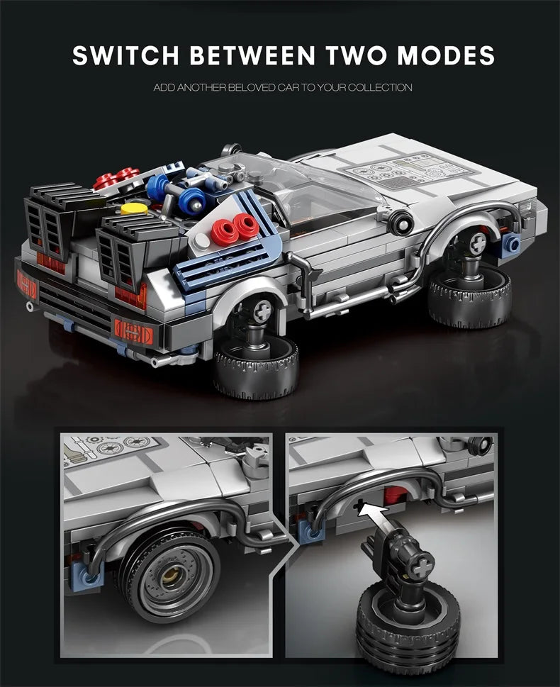Auto de Carreras Clásico 1:24 Volver al Futuro - Bloques MOC