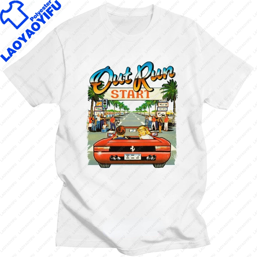 Camiseta Retro Out Run - Arcade Racing 80s Japan