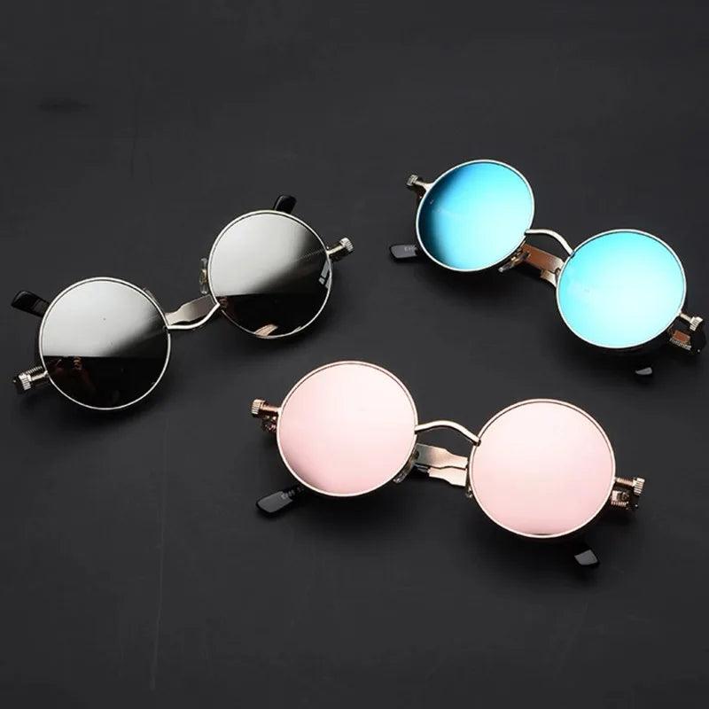 Gafas de Sol Retro Punk Redondas - Protección UV400 Estilo Vintage