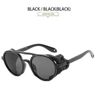 Gafas de Sol Steampunk con Protección Lateral Cuero - UV400 Retro