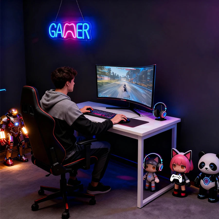 Letrero Neón LED Gamepad - Decoración Gamer Control Retro